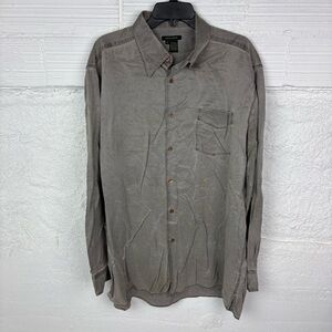 MARTIN GORDON Men's Gray Button-Up  cotton silk Shirt size XL